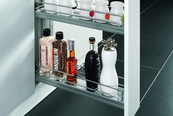 Base a cestone estraibile con doppio cestello - Base a cestone estraibile con 2 cestelli in metallo